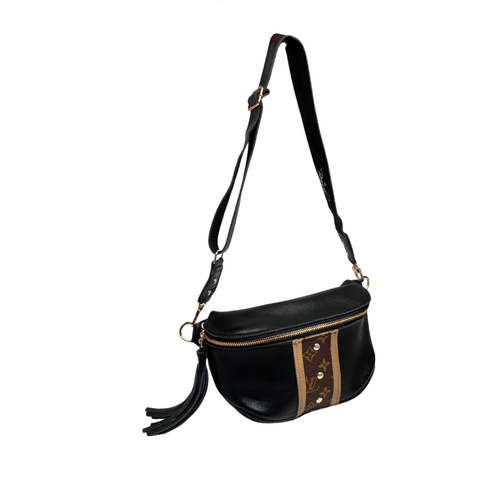 Britt Belt Bag in Black Leather | Upcycled LV
