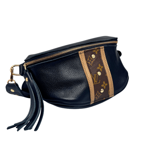 Britt Belt Bag in Black Leather | Upcycled LV