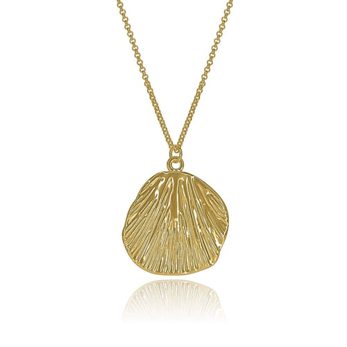 Brushstroke Medallion Necklace: 20" Rolo Chain