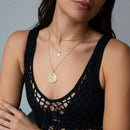 Brushstroke Medallion Necklace: 20" Rolo Chain