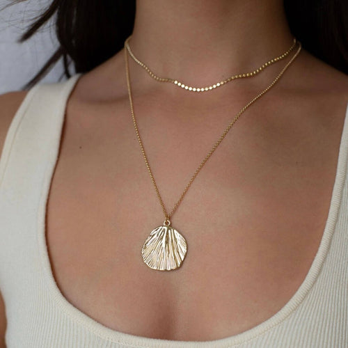 Brushstroke Medallion Necklace: 20" Rolo Chain