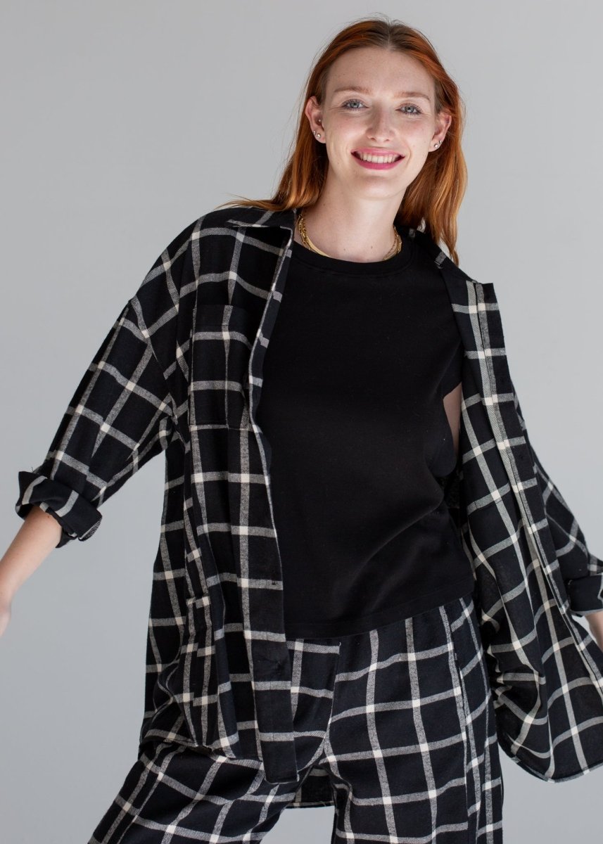 XS / Black and White Plaid