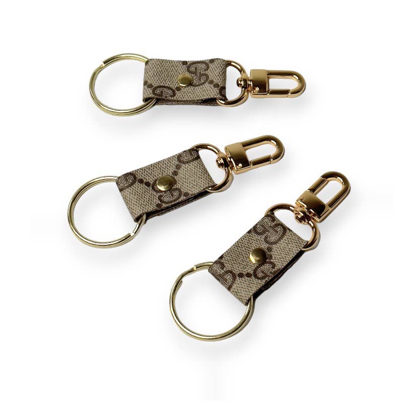 Key Couture Clip Key Chain In Upcycled GG: Gucci