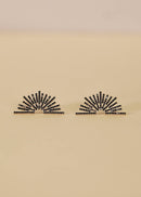 Celestial - Black Sunburst - Gold Earrings for Elegance