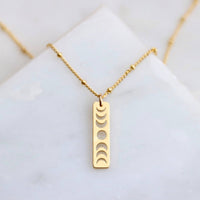 Celestial Moon Phase Necklace in 18K Gold Plating