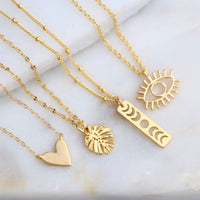 Celestial Moon Phase Necklace in 18K Gold Plating
