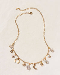 Celestial Tourmalinated Quartz Charm Necklace for Elegance