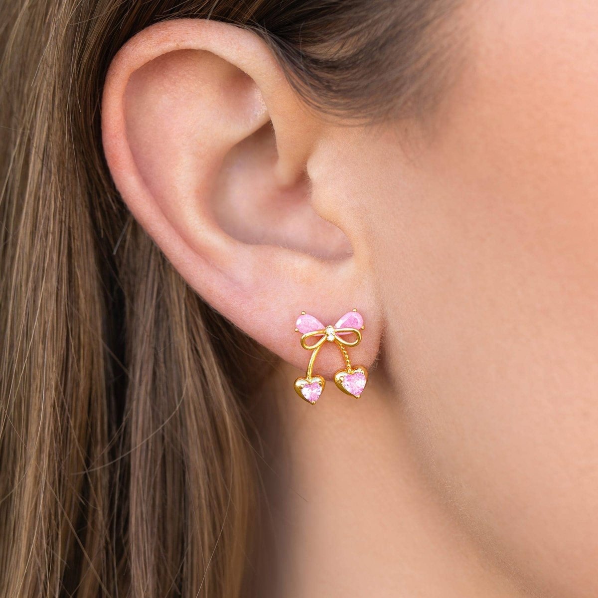 Cherry Pie Earrings: Gold - Red Bird Road