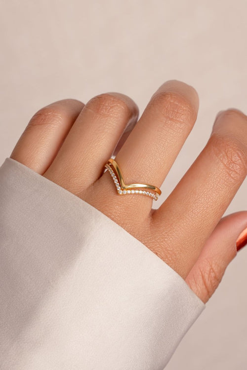 Chevron Ring Set Rings by Sami Jewels