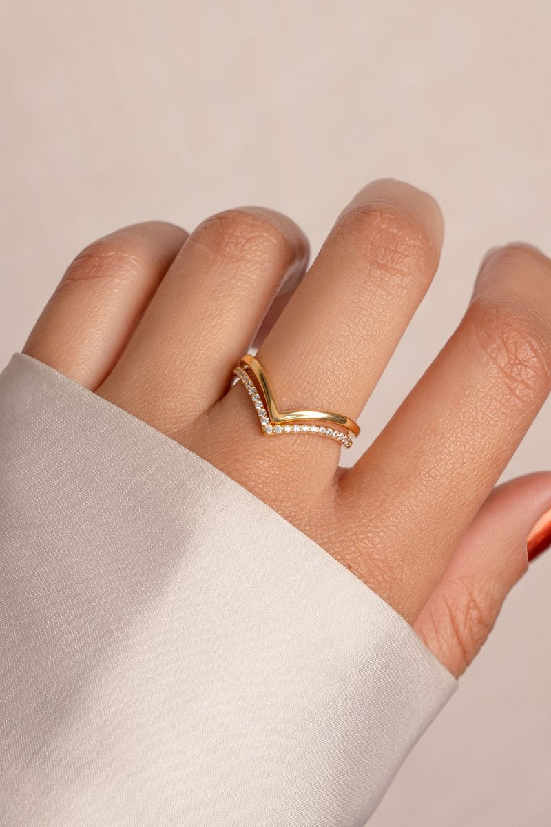 Chevron Ring Set Rings by Sami Jewels