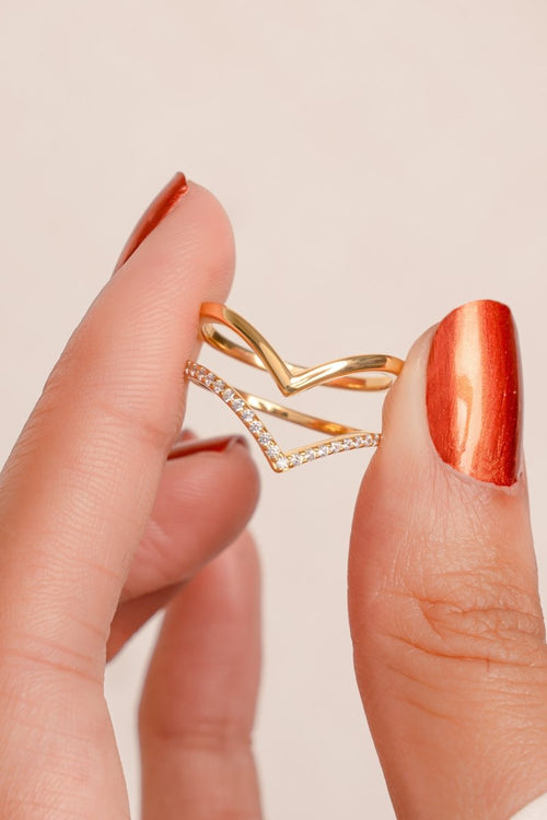 Chevron Ring Set Rings by Sami Jewels
