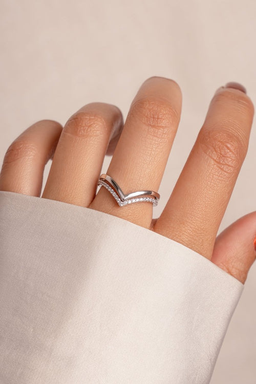 Chevron Ring Set Rings by Sami Jewels