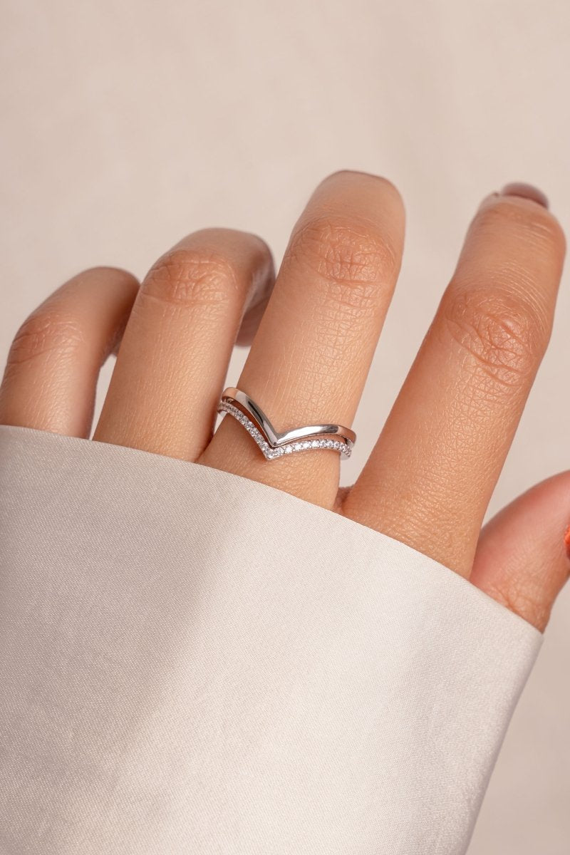 Chevron Ring Set Rings by Sami Jewels