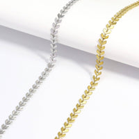 Chevron Waterproof Gold Chain Necklace with 18K PVD Finish