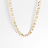 Chevron Waterproof Gold Chain Necklace with 18K PVD Finish