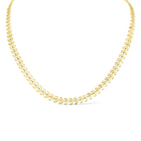 Chevron Waterproof Gold Chain Necklace with 18K PVD Finish