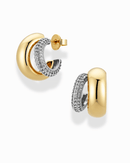 Conrad Pave Mixed Metal Hoops Earrings by Mod + Jo