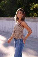 Country Charm Plaid Babydoll Tank Top