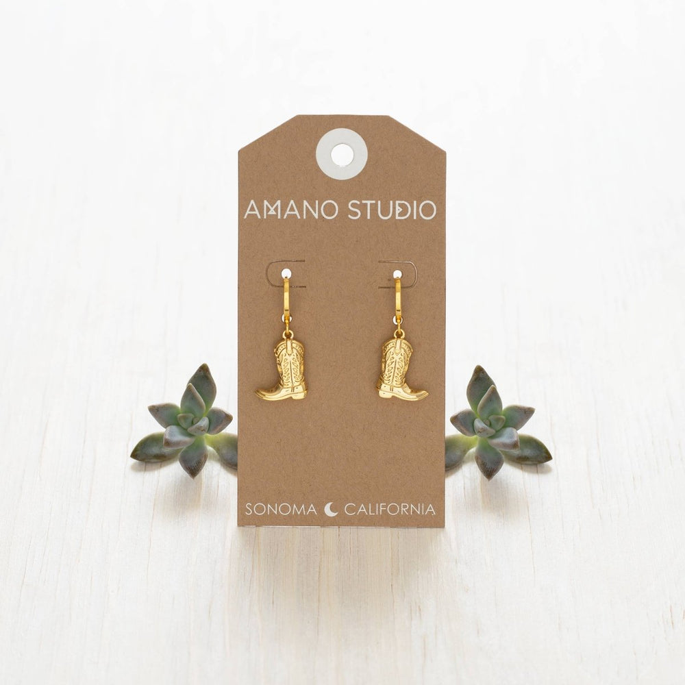 Cowboy Boot Huggie Hoop Earrings
