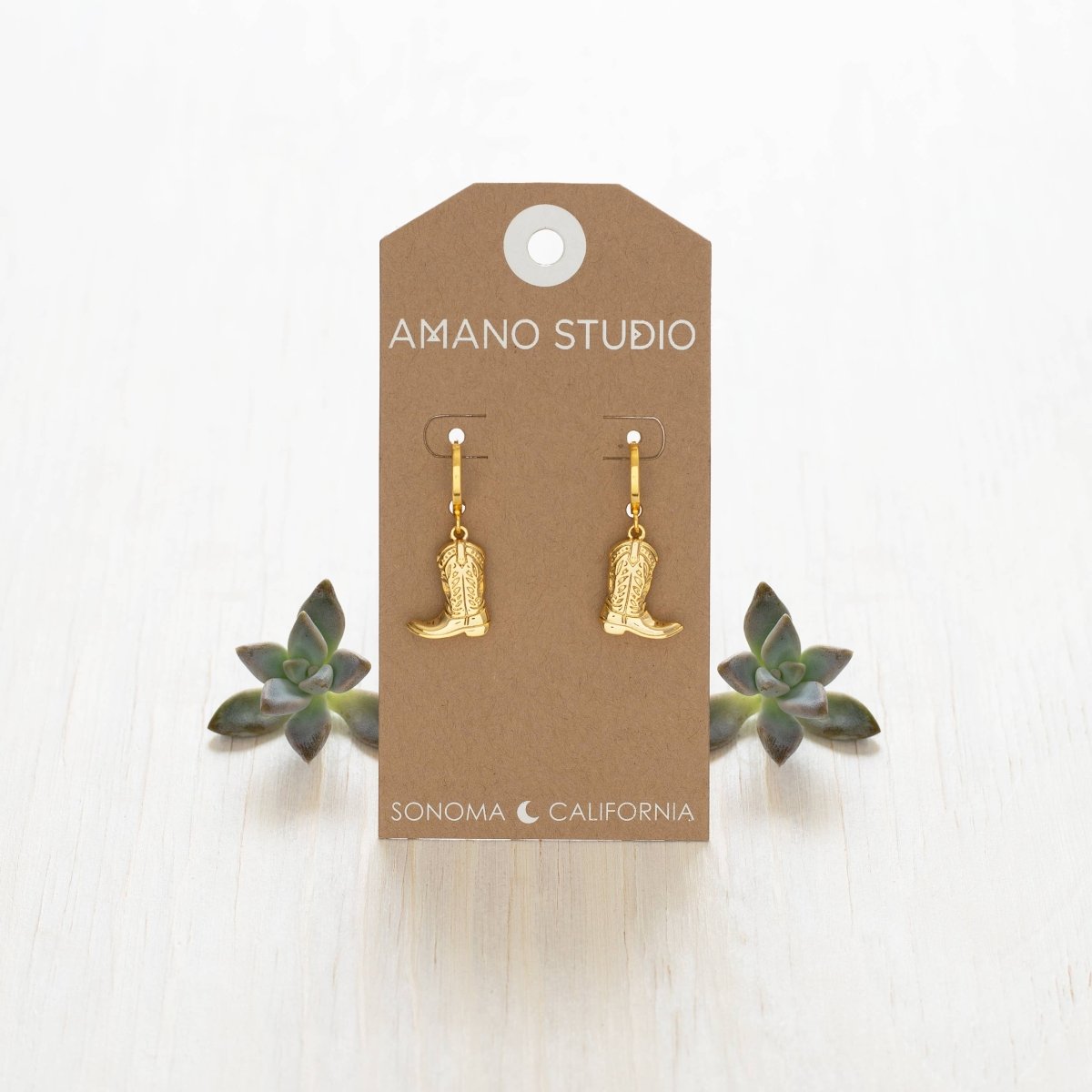 Cowboy Boot Huggie Hoop Earrings