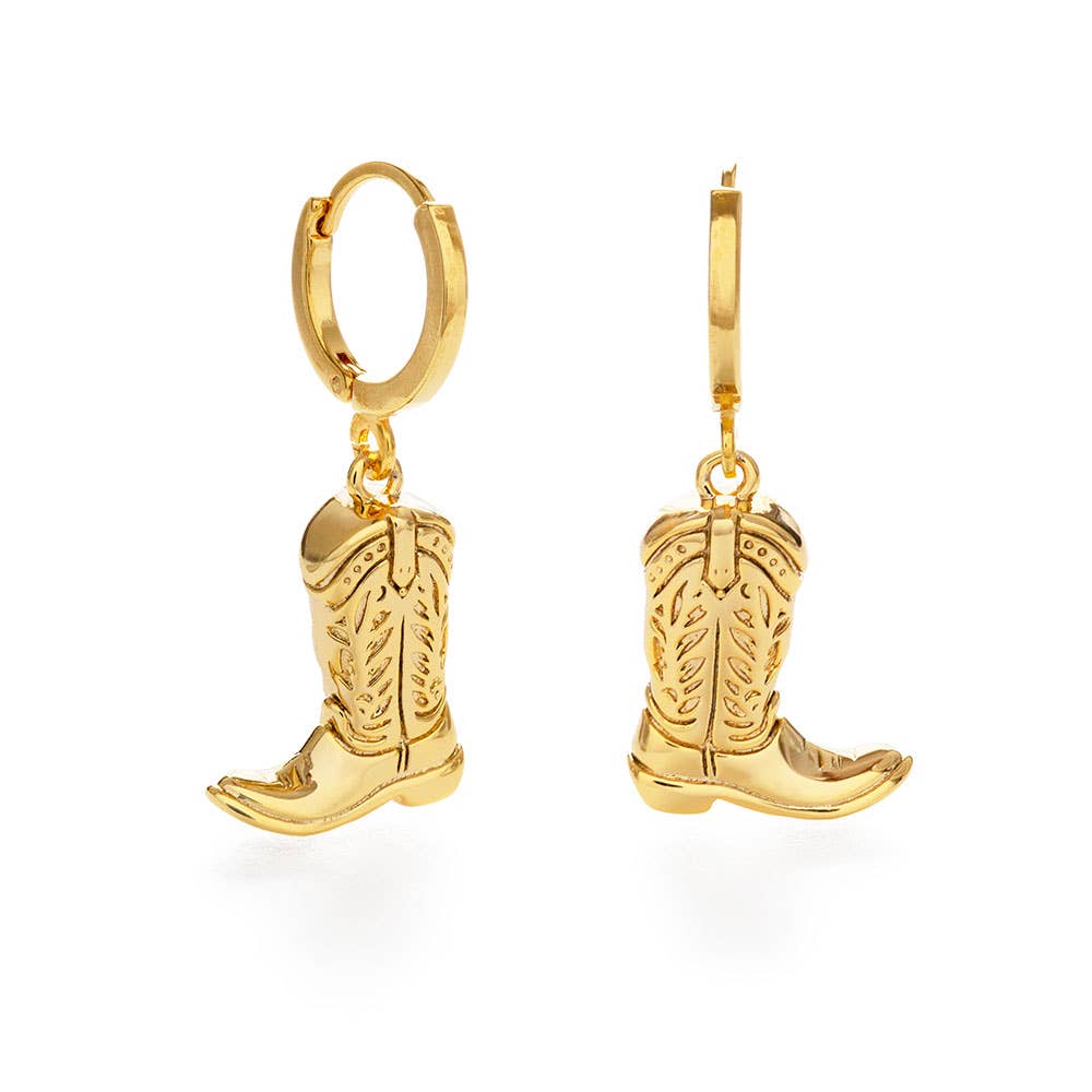 Cowboy Boot Huggie Hoop Earrings