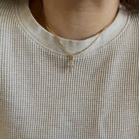 Cross Faith Religious 18k GF Glass Charm Necklace