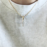 Cross Faith Religious 18k GF Glass Charm Necklace