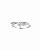 Cross Open Cuff Ring Silver Rings by Sami Jewels