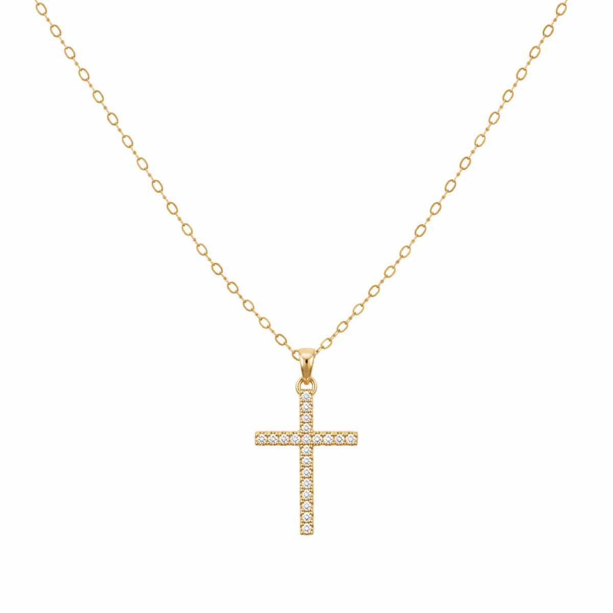 Cross Religious Cz Necklace Gold Filled - Red Bird Road