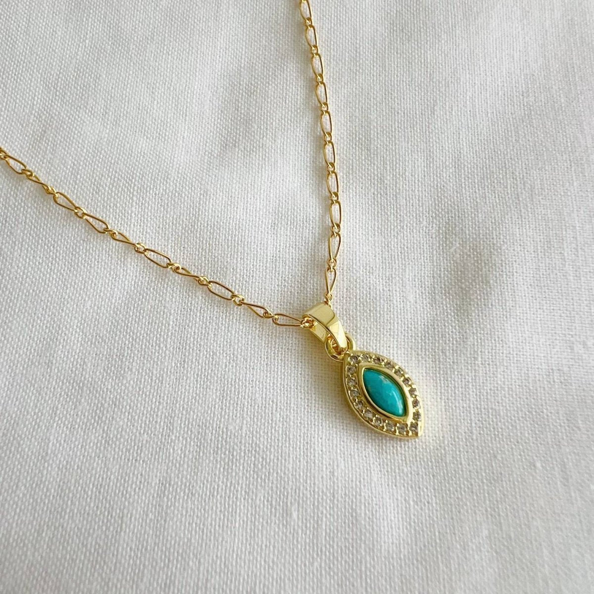 Cruz Blue Evil Eye Gold Filled Necklace