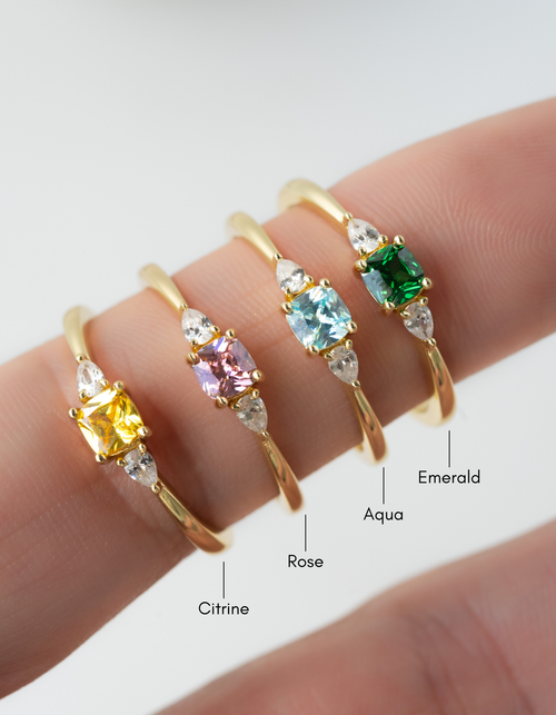 Aquamarine Cushion Ring