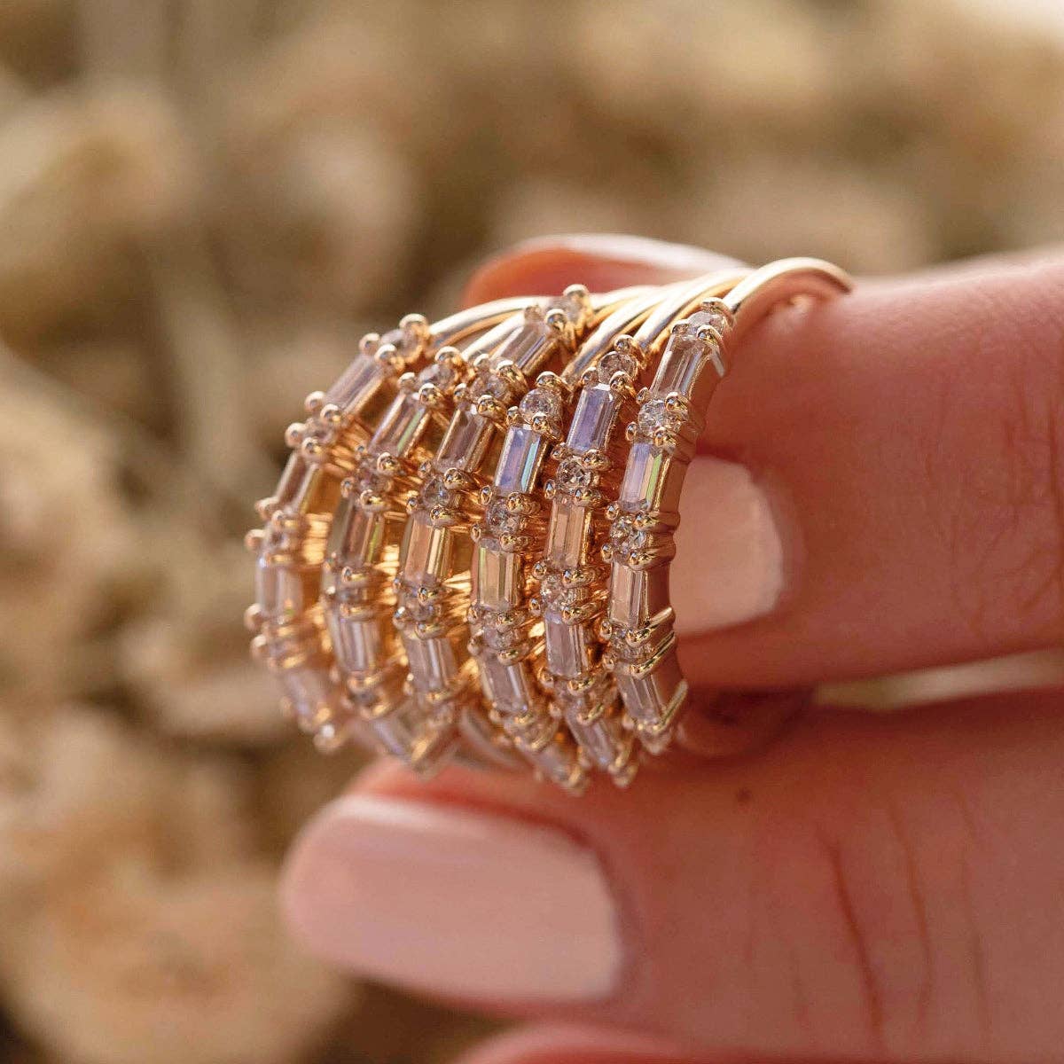 CZ Baguette Stacking Ring: 6