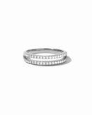 CZ Double Band Ring Silver 4
