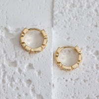 CZ Geometric Hoop Earrings