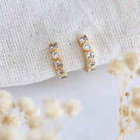 CZ Geometric Hoop Earrings