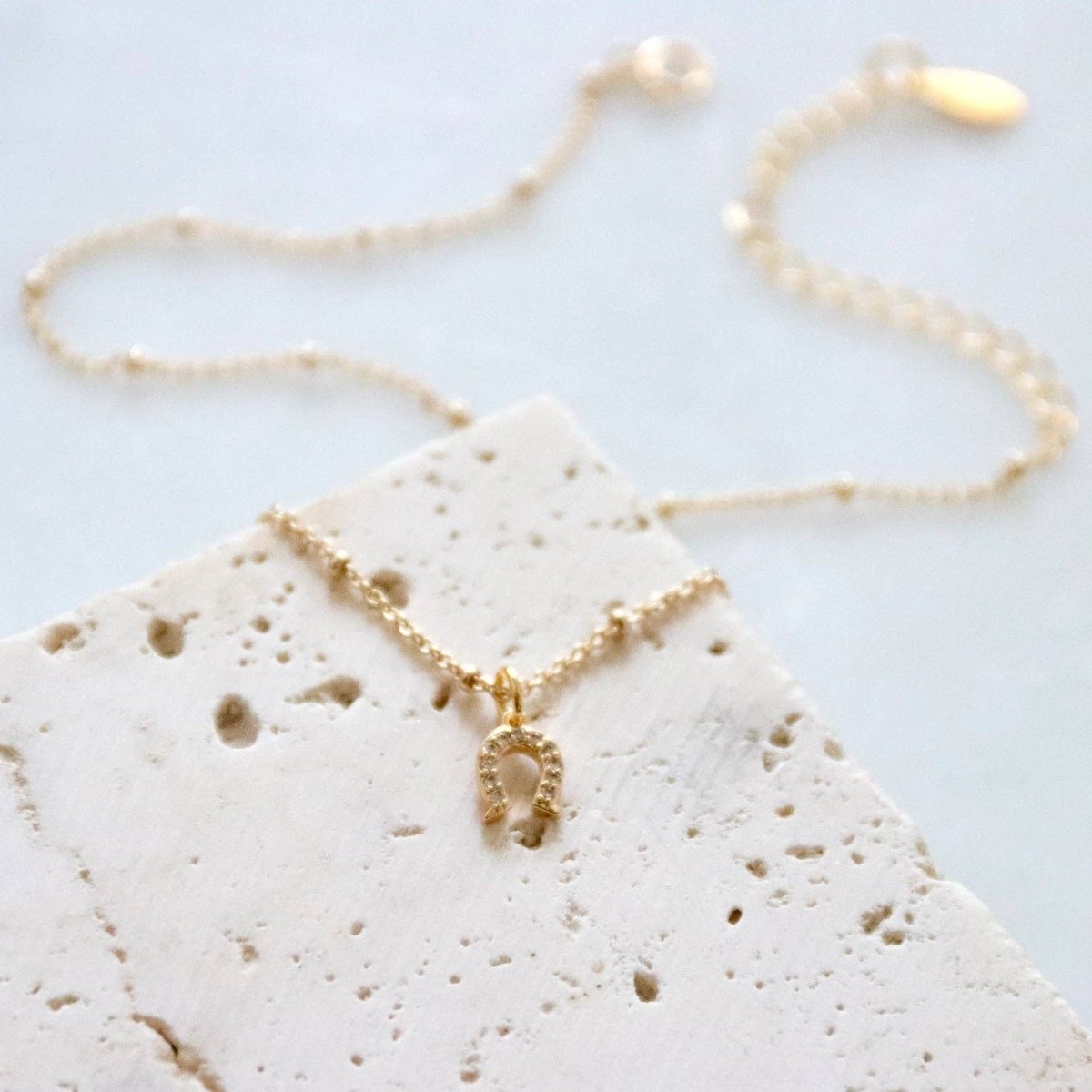 CZ Horseshoe Necklace by Mesa Blue