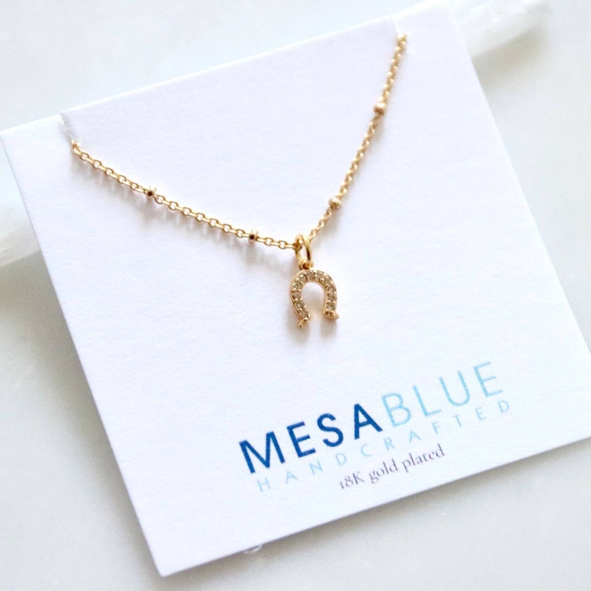 CZ Horseshoe Necklace by Mesa Blue