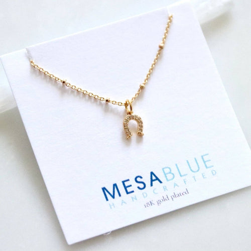 CZ Horseshoe Necklace by Mesa Blue