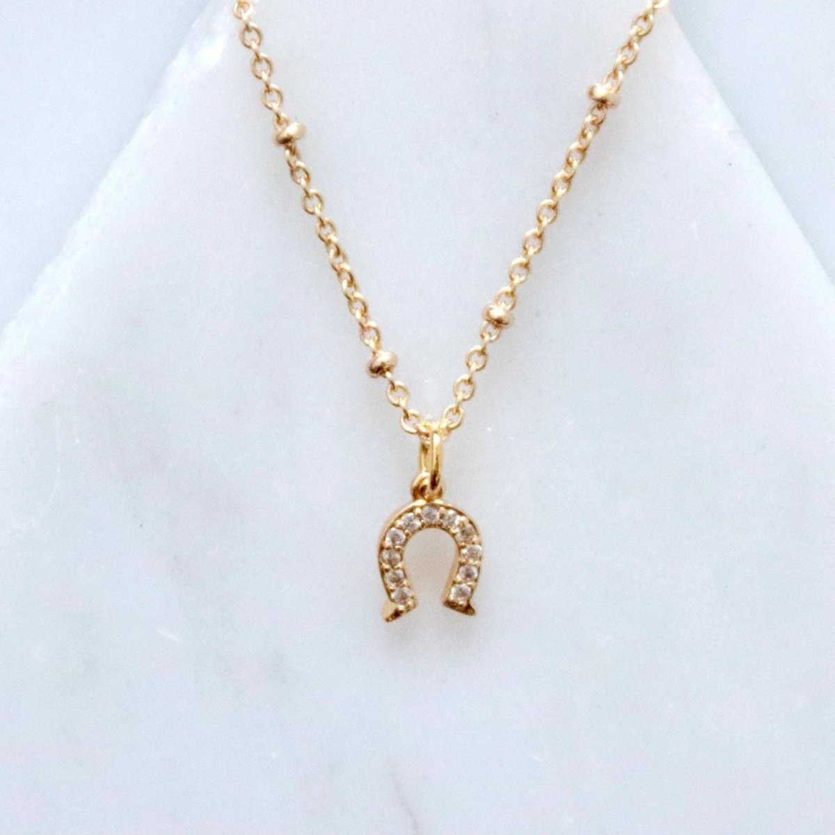 CZ Horseshoe Necklace by Mesa Blue