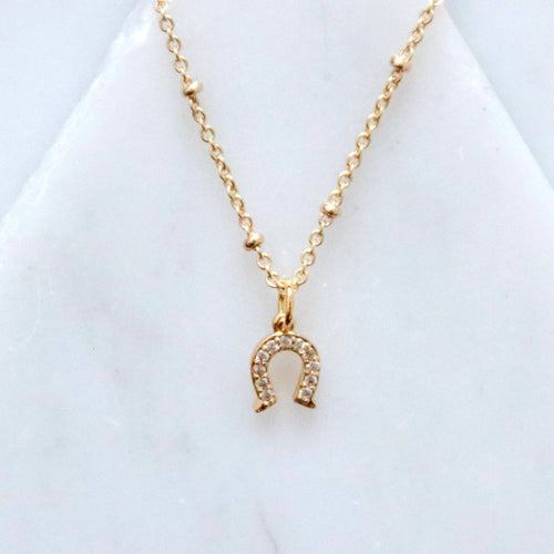 CZ Horseshoe Necklace by Mesa Blue