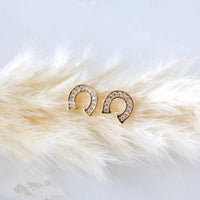 CZ Mini Horseshoe Stud Earrings