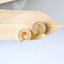 CZ Mini Horseshoe Stud Earrings