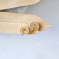 CZ Mini Horseshoe Stud Earrings