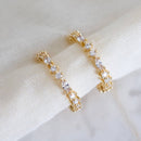 CZ Pave Hoop Earrings - Large