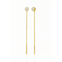 CZ threader earring