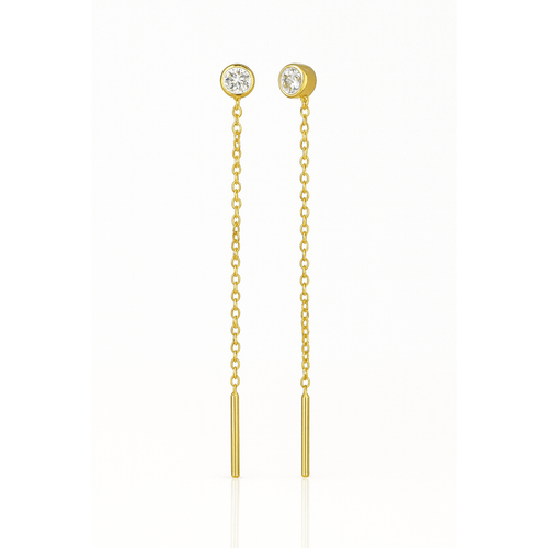 CZ threader earring