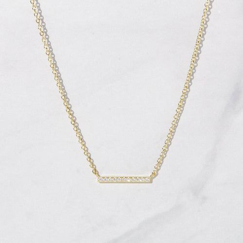 Dainty Bar Necklace: Gold