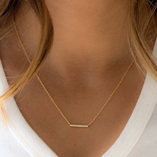 Dainty Bar Necklace: Gold