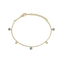 Dangle CZ Diamond Turquoise Bracelet by Emily Volaski