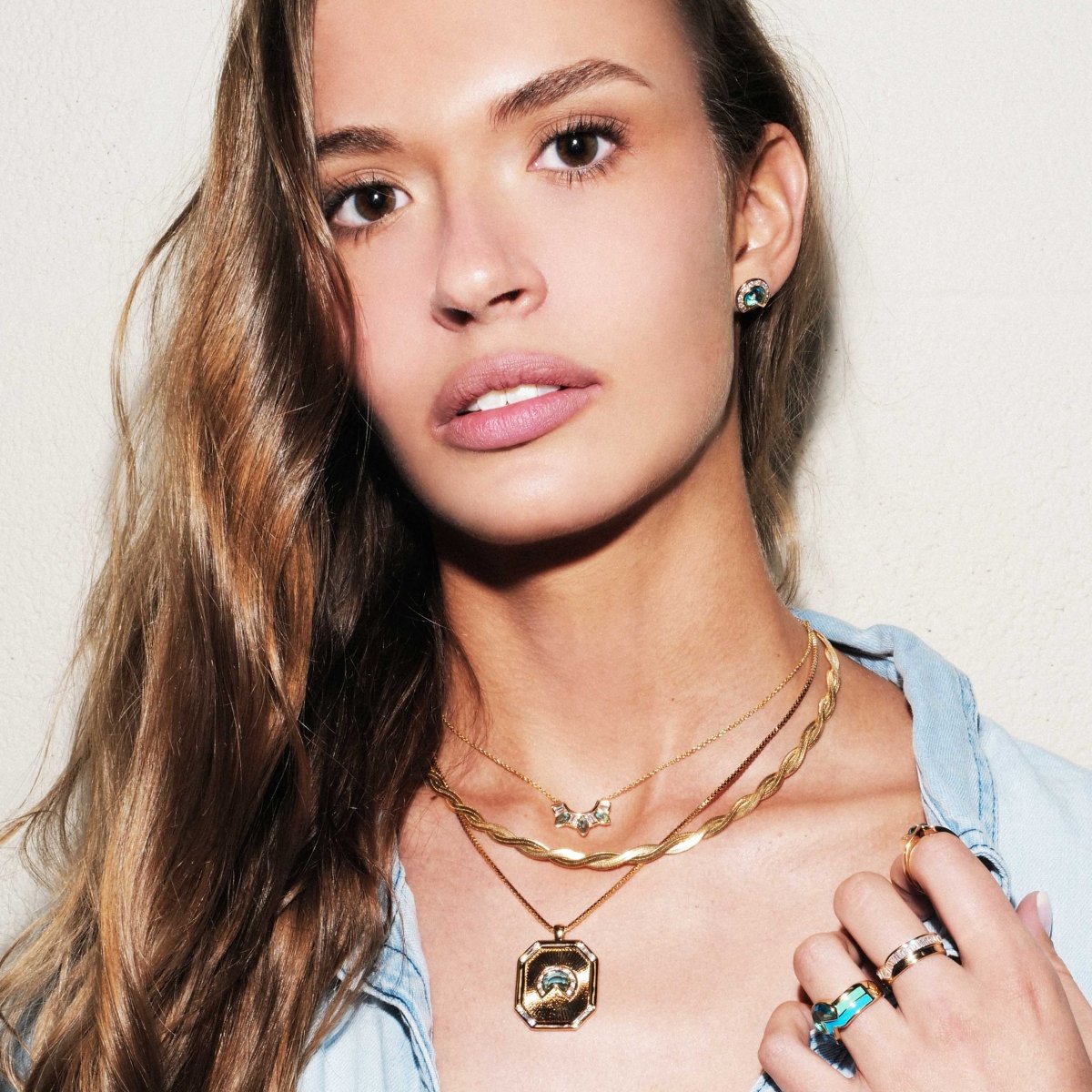 Daybreak Gem Stud Earrings - Twilight